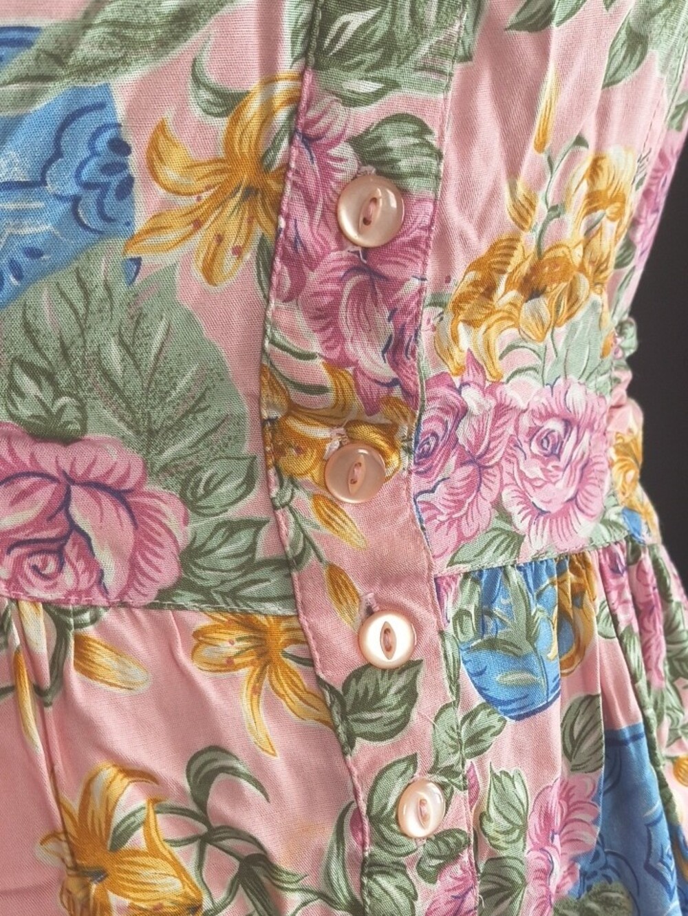 Erika Pink Floral Sleeveless Midi Dress #0027 - Picture 8 of 15